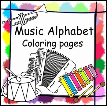 Preview of Music Alphabet Coloring pages | Musical Instruments