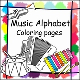 Music Alphabet Coloring pages | Musical Instruments