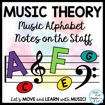 Preview of Music Theory Lessons: Alphabet, Notes, Pitch, Games, Song, Presentation {Unit}