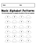 Music Alphabet or Pattern Worksheet