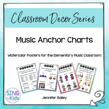 Preview of Music Anchor Charts for the MLT Inspired Classroom: Watercolor Series
