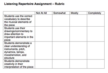 MUSIC APPRECIATION - ASSIGNMENTS