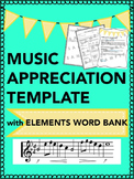 Music Appreciation Template with Elements of Music Definit