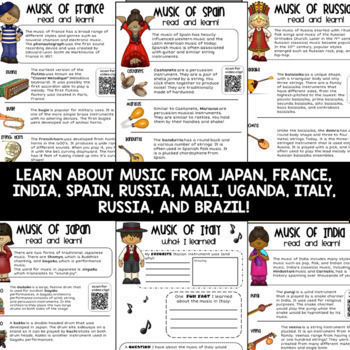 Around the World Music | Distance Learning Activities by StudentSavvy