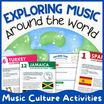 Preview of Music Around the World Activities | World Instruments Global Culture Lesson