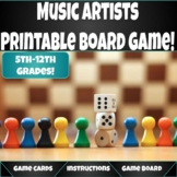 Music Artists Printable Board Game!