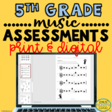 Elementary Music Assessments {5th Grade Music Assessments}