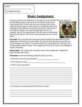 assignment about music