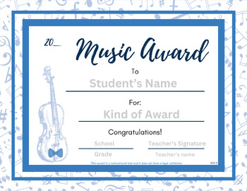 Preview of End of the Year Music Award Blue