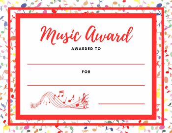 Preview of Music Award Certificate