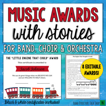 Preview of Music Award Certificates with Stories- Editable!