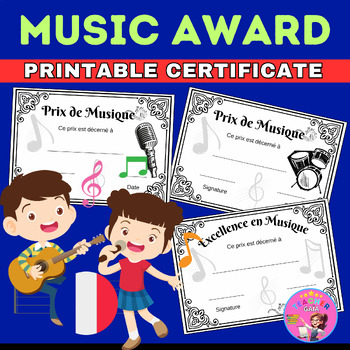 Preview of Music Award Certificates in French - End of the Year Awards Certificates