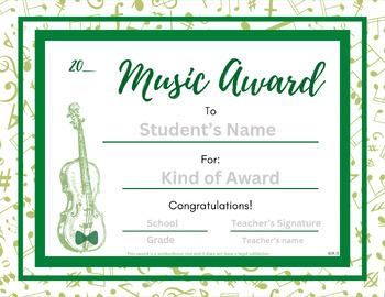 Preview of End of the Year Music Award Green