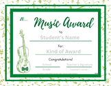 End of the Year Music Award Green