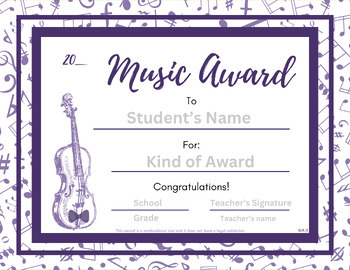 Preview of End of the Year Music Award Purple