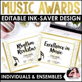 Preview of End of Year Music Awards Certificates for Ensembles, Classes, and Piano Lessons