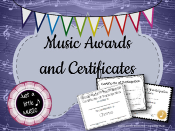 Preview of Music Awards and Certificates (Band, Orchestra, Chorus, Choir, Music, Blank)