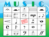 Music BINGO:  Notes, Symbols, and Terms