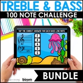 Music BOOM™ Cards 100 Note Challenge Bundle - Treble & Bas