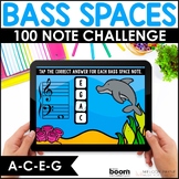 Bass Clef Space Notes BOOM™ Cards 100 Note Challenge - Pia