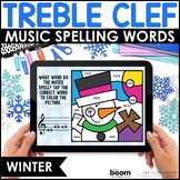 Music BOOM Cards™ Color by Treble Clef Notes Winter Scene