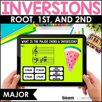 Preview of Music BOOM™ Cards - Major Chords - Root, 1st, 2nd Inversions on the Grand Staff
