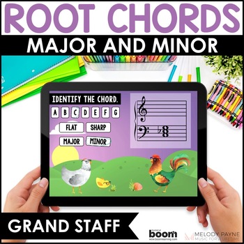 Preview of Music BOOM™ Cards for Piano  - Grand Staff Major and Minor Root Position Chords