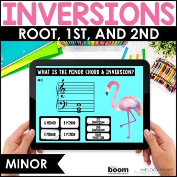 Preview of Music BOOM™ Cards - Minor Chords - Root, 1st, 2nd Inversions on the Grand Staff