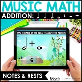 Music Math Addition BOOM™ Cards for Piano Lessons -  Addin