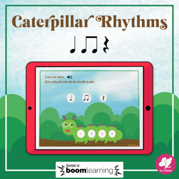 Preview of Music BOOM cards: Caterpillar Rhythms - Ta, Ti-Ti, Z - Digital Game