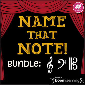 Preview of Music BOOM cards: Treble Clef, Bass Clef, Alto Clef Note Names Digital Games