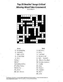 Bad bad brown of song crossword