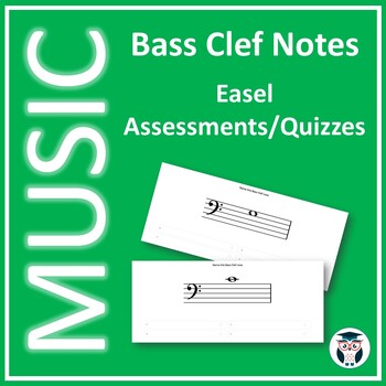 Preview of Music Bass Clef Notes - Self Marking Easel Assessments/Quizzes