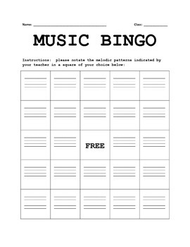 Music Bingo by Jaylene Scott  TPT