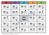 Music Bingo Game - Bass Clef Notes