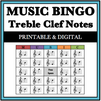 Preview of Music Bingo Game - Treble Clef Notes