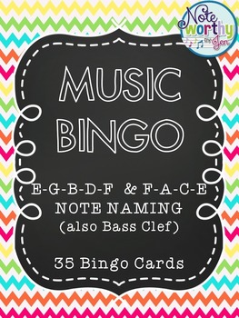 Preview of Music Bingo Lines and Spaces {Treble or Bass Clef}