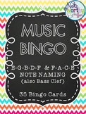 Music Bingo Lines and Spaces {Treble or Bass Clef}