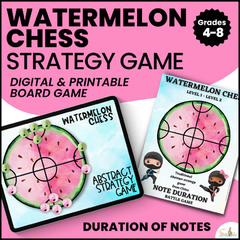 Preview of Music Board Game for Duration of Notes / Printable and Digital / Strategy Game