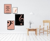 Music Boho ART PRINTS, Wall Decor Bundle, Classroom & Musi