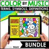 Music Boom Cards™ BUNDLE: Dinosaurs Color by Music Symbols