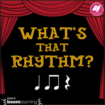 Preview of Music Boom Cards: What's That Rhythm? Quarter Note, 8th Notes, Rest Game