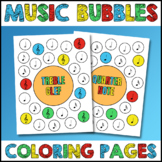 Music Bubbles Coloring Pages - Music Dots - Notes, Rests, 