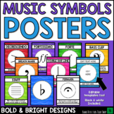 Music Posters: BOLD & BRIGHT Music Symbols Music Decor