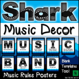 Music Rules Posters Shark Theme Music Decor - editable!