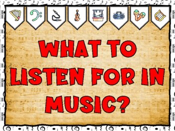 Preview of Music Bulletin Board Kit & Door Décor, WHAT TO LISTEN FOR IN MUSIC?