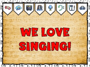Preview of Music Bulletin Board Kit & Door Décor, WE LOVE SINGING!