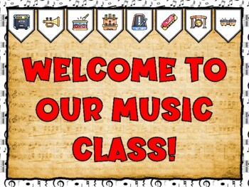 Preview of Music Bulletin Board Kit & Door Décor, WELCOME TO OUR MUSIC CLASS!