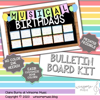 Preview of Music Bulletin Board Kit - MUSICAL BIRTHDAYS