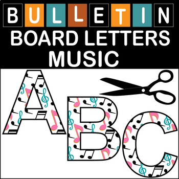 Preview of Music Bulletin Board Letters Classroom Decor (A-Z a-z 0-9)